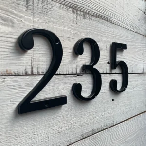 1pc Black 101mm Modern House Number Outdoor 4 inch Zinc Alloy Apartment Door Numbers Mailbox Address Sign #0-9 With Screws