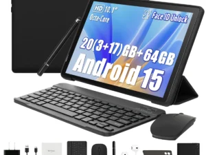 2026 Newest Android 15 Tablet 10 Inch 20GB+64GB Expandable 1TB WidevineL1 GMS 5000mAh Stylus Keyboard Mouse Headphones Case Set