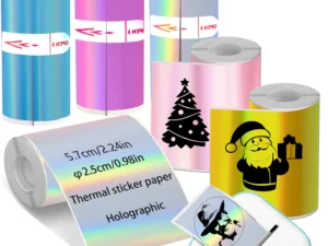 Thermal Printer Papers 57mm Self-adhesive Thermal Papers HD Color Label Printers for Inkless Mini Portable Printer