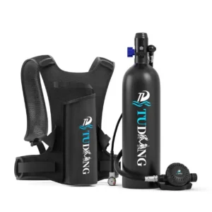 TUDIVING-2L Portable Scuba Tank Support 30-45 Minutes Breath,Refillable Diving Tank for Underwater Works