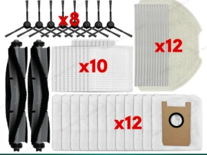 Fit for AIRROBO T20+ / T25+ / T30+ / L40+ / L50+ / L60+ / FIXR T20 Accessories Main Brush Hepa Filter Dust Bag Mop Washcloth