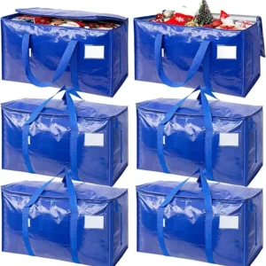 6 Pack Extra Large Moving Bags Heavy Duty with Zippers & Carrying Handles, Durable Storage Bags Moving Boxes for Closet Organize