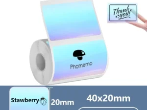 40x20MM Compatible Phomemo M110 M220 M200 Self-Adhesive Color Laser Thermal Paper, E210 P50 Detong P1 HPRT T20 MAKER
