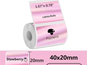 1Roll 40x20MM Compatible Phomemo M110 M220 M200 Self-Adhesive Color Laser Thermal Paper, E210 P50 Detong P1 HPRT T20 MAKER