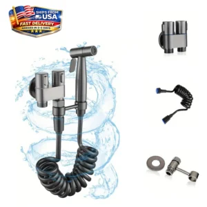 Double Control Toilet Bidet Sprayer Handheld Attachment with Pressure Control for Feminine Hygiene Baby Diaper and Pet Bath