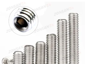 ZONSANTA Grub Screw M2 M2.5 M3 M4 M5 M6 M8 DIN916 304 stainless Hex Hexagon Socket Allen Cup Point DIY Set Door handles Bolt