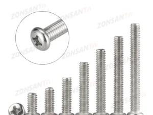 ZONSANTA M1.6 M2 M2.5 M3 M4 M5 M6 DIN7985 GB818 304 Stainless Steel Cross Recessed Pan Head Screw Phillips TV Computer Bolts