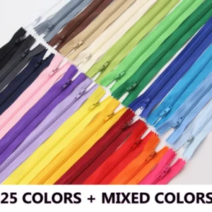 10pcs Nylon Coil Zipper 4"-24" (10 cm-60 cm) for Tailor Crafts, Sewing Clothes Zipper (20 Colors) Sewing Accessories