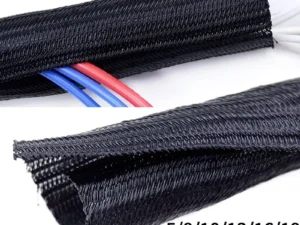 Expandable Cable Sleeve Self Closed PET Braided Management Auto Line Overlaps Flexible Loom Split Pipe Tube Wire Wrap Organizer