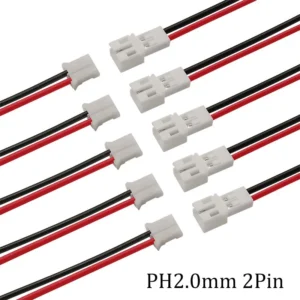 5Pair PH2.0 2Pin JST Wire Connectors Pitch 2.0mm JST 2P Micro Male Plug Female Jack DIY Electrical Cable Adapter 10/15/ 20CM