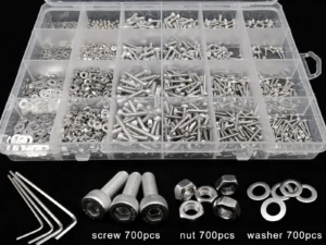 Total 400/650/1140/2100X M1.6 M2 M2.5 M3 M4 M5 304 Stainless Steel Hexagon Hex Socket Cap Head Screw Bolt Nut Set Assortment Kit