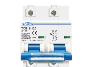 TOMZN 2P DC MCB 600V 125A 100A 80A Circuit breaker FOR PV System C curve Battery Main Switch