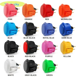 1pcs Original Sanwa Button OBSF 30 OBSF24 Arcade Push Button 24mm 30mm Raspberry Pi Replacement Buttons