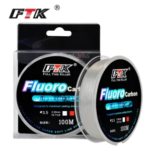 FTK 100m 4.13-34.32LB Fluorocarbon Fishing Lure Line Carbon Fiber Leader Fly Fishing Line Super Soft Line Pesca