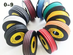 Cable Marker Wire Label EC-0 EC-1 1000pcs Mark Number 0 to 9 Cable Management Colored Wire Protection PVC Wire organizer Sleeves