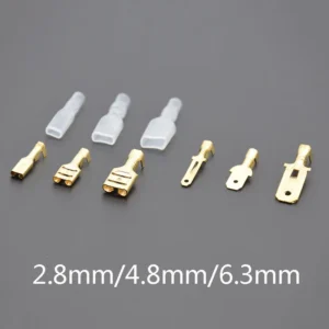 100pcs/50pcs 2.8/4.8/6.3mm Spade Crimp Terminals Electrical Insulating Sleeve Wire Connector for 22-16 AWG 0.5mm2-1.5mm2