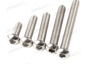ZONSANTA ISO7380 M2 M2.5 M3 M4 M5 M6 304 A2 Round 304 Stainless Steel Screws Hex Socket Button Head Allen Bolt Mechanical Screw