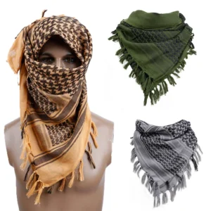110*110 Keffiyeh Shemagh Scarf Desert Square Scarves with Tassel for Hunting Outdoor Hiking Men Women