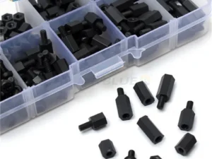 200Pcs/set M2 M2.5 M3 M4 Black/White Hex Nylon Standoff Spacer Column Flat Head Nylon Plastic Spacing Screws Nuts