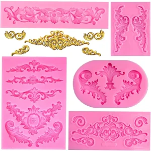Baroque Style Curlicues Scroll Lace Fondant Silicone Mold Cake Border Decoration Cupcake Top Decoration Mold