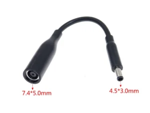 DC Power Cord / Cable Charger Laptop Adapter 7.4*5.0mm Female to 4.5*3.0mm Central Pin Male Plug Connector for Dell Laptop