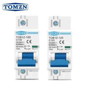 1PCS TOMZN 1P DC MCB 250V 80A 100A 125A Circuit Breaker PV System C curve Battery Main Switch
