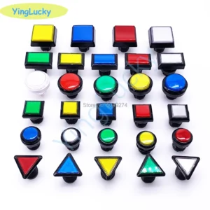 Arcade Button with 12V LED Bulb Square Button 51mm 33mm Rectangular Button 51*30mm Triangle Round Button 28mm 45mm