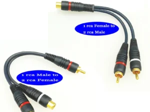 2 RCA Male to 1 RCA Female OFC Audio Splitter Cable Audio Converter Adapter Distributor Cord Wire Line For Car Audio
