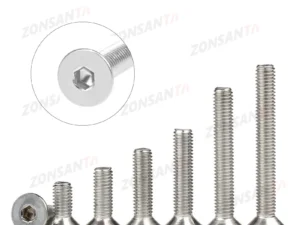 ZONSANTA M2 M2.5 M3 M4 M5 M6 Din7991 304 stainless steel Bolt Hexagon Hex Socket Flat Head Countersunk Screw Furniture screws