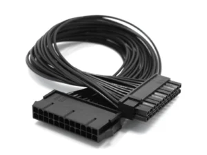 PSU Power Supply 24 Pin Extension Cable Splitter for ATX Motherboard, 24Pin to 24(20+4) Pin 12 inch/ 30cm Black 24BB