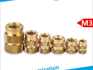 Brass Hot Melt Inset Nuts Heating Molding Copper Thread Inserts Nut SL-type Double Twill Knurled Injection Brass Nut M2M3 100Pcs