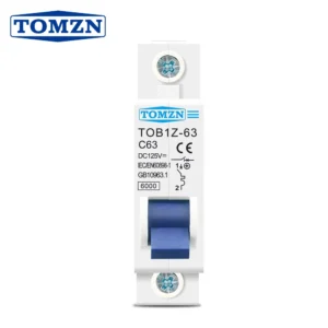 TOMZN DC MCB 6000A 1P 125V Mini Circuit Breaker 3A 6A 10A 16A 20A 25A 32A 40A 50A 63A