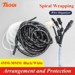 4mm/5mm/6mm/8mm/10mm/12mm New Spiral Wrap Sleeving Tube Flame Retardant Cable Protective Sleeve Band Winding Pipe Wire Sleeves