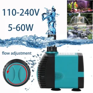 Aquarium Submersible Water Pump 3-60W Fountain Filter Fish Pond Quiet Water Pump Tank Fountain Side Suction Pump EU US UK Plug