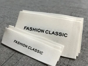 Custom Clothing Matte Cotton Belt Printing Label Collarprinting Woven Accessories Label Ling Biao Brand MQQ 50PCS