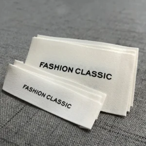 Custom Clothing Matte Cotton Belt Printing Label Collarprinting Woven Accessories Label Ling Biao Brand MQQ 50PCS