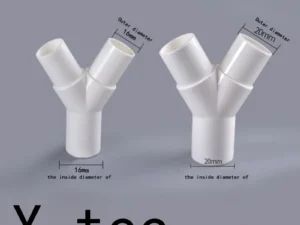 PVC plastic Y type tee Y tee fork water pipe tee drip box tee joint 16mm / 20mm 1Pcs