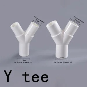 PVC plastic Y type tee Y tee fork water pipe tee drip box tee joint 16mm / 20mm 1Pcs