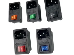 With 10A Fuse! Red Rocker Switch Fused IEC320 C14 Inlet Power Socket Fuse Switch Connector Plug Connector Red Green Blue Black
