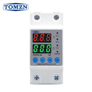 TOMZN DIN Rail 230V Adjustable Over Voltage And Under Voltage Protective Device Protector Relay TOVPD1-63-EC Colourful