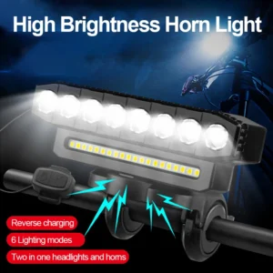 New USB Charging MTB Headlight Bicycle Light LED Waterproof Cycling Lamp Flashlight Cycling Horn Bike Light Front light bicycle