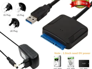 Grwibeou USB 3.0 To SATA Cable Sata III To USB Adapter Converter Cables Support 2.5/3.5 Inch External SSD HDD Adapter Hard Drive