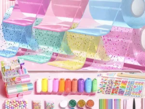 DIY Blow Bubble Nano Tape Full Set of PET Nano Glue Knead Music Double-Sided Tape Decompression Toy Stickers Gift