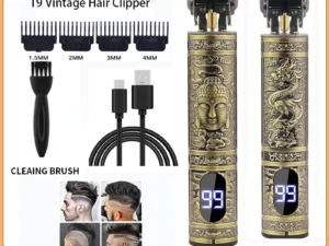 T9 Vintage Hair Trimmer Portable Hair Cutting Machine USB Fast Charging Shaver Barber Cordless Hair Clipper For Men's Barbe