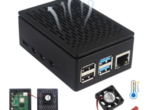 Raspberry Pi 4 Model B ABS Case Grid Cooling Shell with Cooling Fan Black Transparent Plastic Shell for Raspberry Pi 4