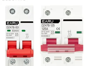 2P DC MCB 12V 24V 48V 500V Circuit Breaker Battery Car Protector DZ47 Positive Negative Pole Rotection  Protect Switch Isolator