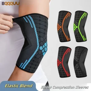 1PC Elbow Compression Sleeves For Tennis and Golfer's Elbow, Breathable Elastic Blend Elbow Brace Support for Men and Women