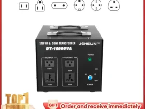 DT-10000VA 10KVA Voltage Converter Transformer – 110V/220V Step-Up & Down Voltage Regulator with 4 Outlets, 8kW Power