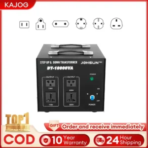 DT-10000VA 10KVA Voltage Converter Transformer – 110V/220V Step-Up & Down Voltage Regulator with 4 Outlets, 8kW Power