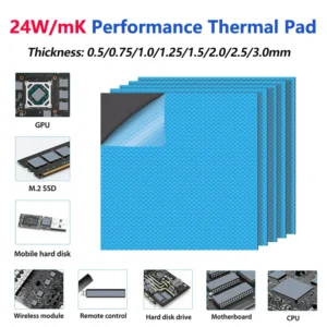 24W/MK GPU CPU Thermal Pad Heatsink Cooling Conductive Silicone Pad 80x40/100x100mm High Quality Thermal Pad thermal insulation